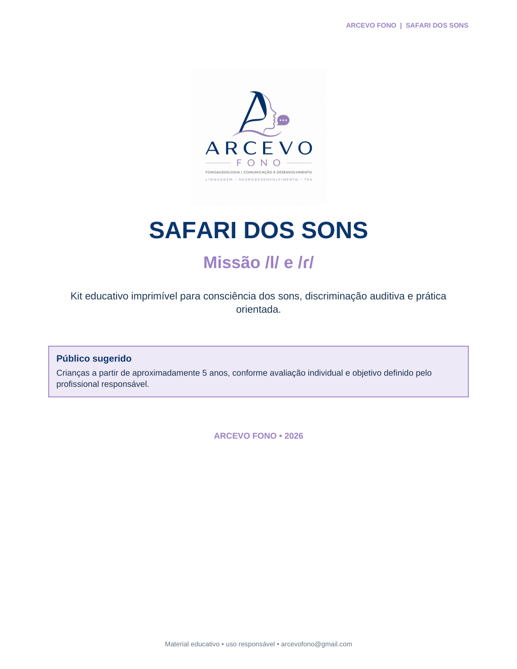Capa Safari dos Sons L e R fraco